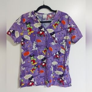 Disney mickey mouse halloween scrub top small